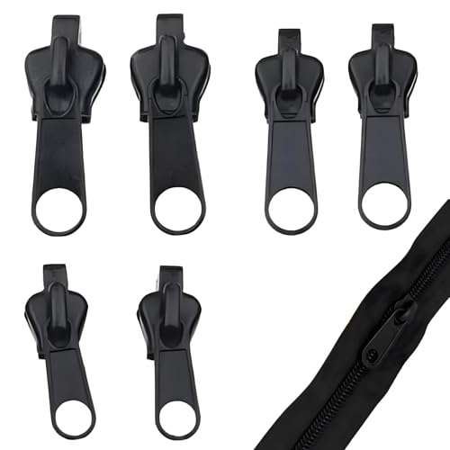 6 Stück Reißverschluss Schieber Ersatz, Reißverschluss Ersatz Zipper Zipper Pull Fixer, Abnehmbare Reißverschluss Zipper Pull Fixer Reißverschluss für Jacken, Rucksäcke, Koffer von HFMYGS