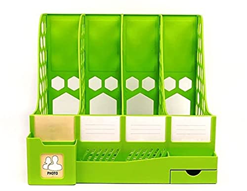 Buchstützen, Buchstützen, Aktenregal, Schreibtisch-Organizer mit extra Aufbewahrungsbox, Aktenhalter, 4 vertikale Fächer, Aktenordner für Büro, Buchstütze, Buchstütze (Farbe: A) (C) von HFRUUWSEHJJKK