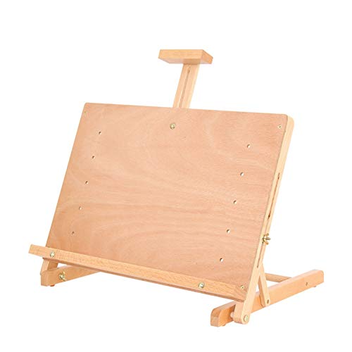 Multifunktionales Schreibtisch-Zeichenbrett, Staffelei, zusammenklappbarer Maltisch, verstellbare Holz-Aquarellhalterung, Zeichenbrett (Farbe: Staffelei + 8K-Zeichenbrett) (Staffelei) von HFRUUWSEHJJKK