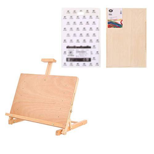 Multifunktionales Schreibtisch-Zeichenbrett, Staffelei, zusammenklappbarer Maltisch, verstellbare Holz-Aquarellhalterung, Zeichenbrett (Farbe: Staffelei + 8K-Zeichenbrett) (Staffelei + 8k von HFRUUWSEHJJKK