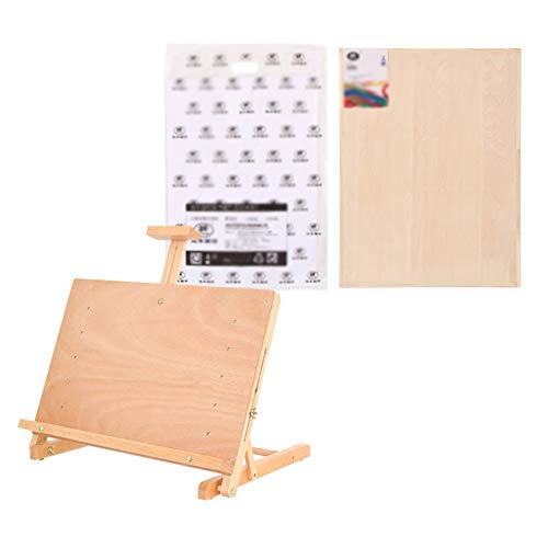 Multifunktionales Schreibtisch-Zeichenbrett, Staffelei, zusammenklappbarer Maltisch, verstellbare Holz-Aquarellhalterung, Zeichenbrett (Farbe: Staffelei + 8K-Zeichenbrett) (Staffelei + von HFRUUWSEHJJKK