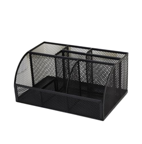 Schreibtisch-Organizer, Büro-Organizer, Schreibtisch-Organizer, Büro-Schreibtisch-Organizer und Zubehör mit 7 Fächern, Netzstoff, Bleistift-Schreibtisch-Organizer (schwarz, 22 x 14 x 10 cm) von HFRUUWSEHJJKK