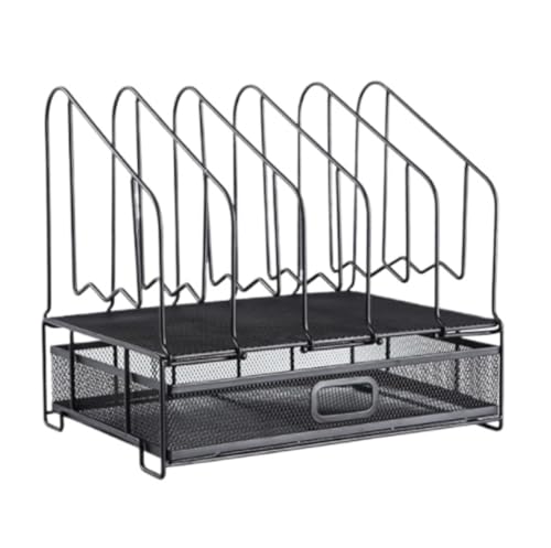 Schreibtisch-Organizer, Büro-Organizer, Schreibtisch-Organizer, Netzstoff, Schreibtisch-Organizer mit Schublade, 5 Aktenordner, Stifthalter, Büro-Schreibtisch-Organizer (schwarz, 32 x 23 x 29 cm) von HFRUUWSEHJJKK