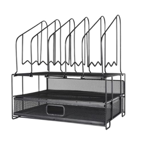 Schreibtisch-Organizer, Büro-Organizer, Schreibtisch-Organizer, Schreibtisch-Organizer, Schreibtisch-Organizer mit Schublade, Doppelablage, 5 Aktenordner, Stifthalter, Büro-Schreibtisch-Organizer von HFRUUWSEHJJKK