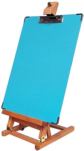 Staffelei 210621 Staffelei zum Zeichnen, aus Leinen, tragbar, verstellbar, Schreibtisch-Staffelei für Kinder, Staffelei mit 8K-Farbtafel, Schwarz (blau) von HFRUUWSEHJJKK