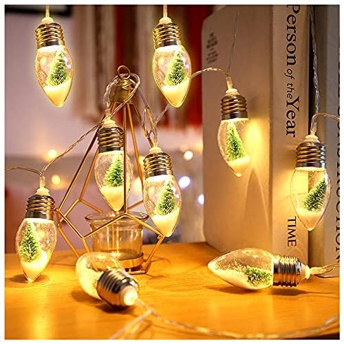 HFXXAD 4 x Weihnachtsbaum-Schneekugel-Lichterkette, 7,8 m und 40 transparente LED-Leuchten, Weihnachtsbaum-Lichterkette für Schlafzimmer, Hochzeit, Tischdekoration, Gartenparty, Heim-Party-Dekoration von HFXXAD