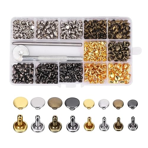 240 Stück Nähfrei Buttons,Kupfer Druckknöpfe Metall,Druckknopf Set,für Leder Handwerk Jacke Brieftasche Handtasche（4 Farben） von HFYMXNB