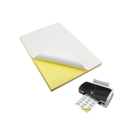 50 Stück Druckerpapier für Etiketten,Aufkleberpapier Selbstklebende, Etiketten Selbstklebend Bedruckbar Aufkleber - 297 x 210mm von HFYMXNB