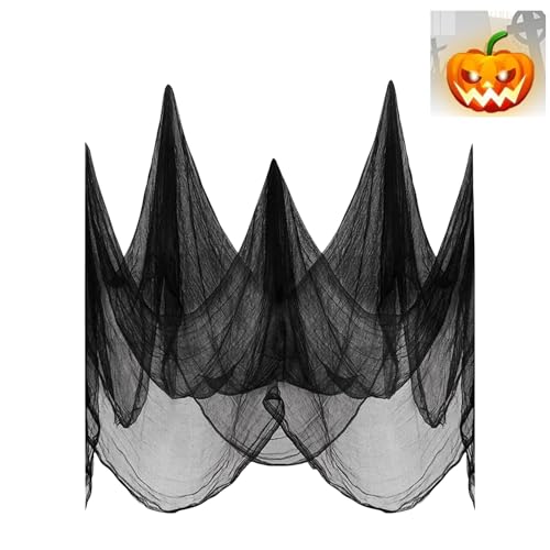 Cover Gaze für Gothic Dekoration,Super Schwarz Halloween Gruselige Tuch，Halloween Gruselige Tuch, Gruseliges Käsetuch,Horror Halloween Party Dekoration，80×240 cm von HFYMXNB