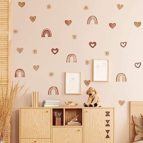 HGDESIGN® Wandtattoo Wandaufkleber Wandsticker Blumen Herz Baum Wanddeko für Kinderzimmer Babyzimmer Kind Baby Junge Mädchen (D) von HGDESIGN