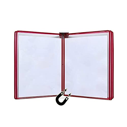 Aktenorganisator, verstellbarer Schreibtisch-Flip-Aktenhalter, wandmontierter Aktenhalter, A3-Display-Wandordner, A3 [16,53 Zoll × 11,69 Zoll] 10 Taschen, an Metallgerät befestigt(Rosso) von HGDNNDEOP