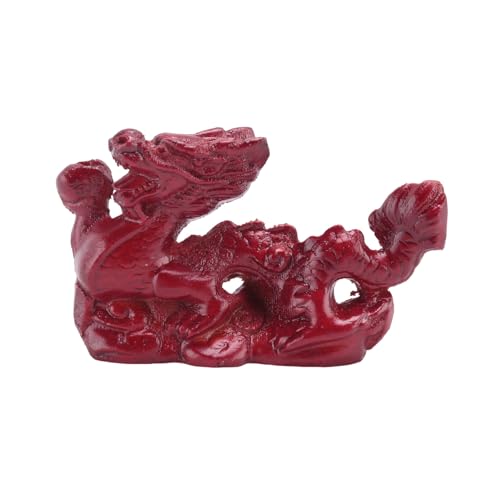 HGDNNDEOP Chinesische Drachenstatue, Mini-Holzfigur, chinesischer Drache, 2024, chinesisches Sternzeichen, Rot von HGDNNDEOP