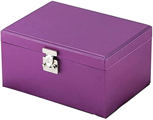 Aufbewahrungsbox, Schmuck-Organizer, große Aufbewahrung, 4 Ebenen, mit Spiegel und Schloss, ordentlicher Organizer, Halsketten, Ohrringe, Reise-Schmuckschatullen für Damen, große Schmuckschatullen von HGFSGGGREEHY