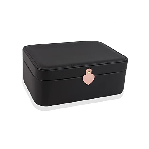 Doppelschichtige Schmuckschatulle, tragbare Schmuck-Organizer-Box für Ringe, Ohrringe, Halsketten von HGFSGGGREEHY