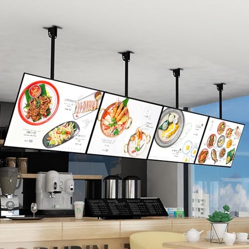 HGOuhK Menütafel mit LED-Hintergrundbeleuchtung, ultradünner Schnapprahmen, LED-Beleuchtungsbox, beleuchtetes Menübrett für Restaurants, Geschäfte und Cafés, Poster-Menü (1 Stück, 80 x 50 cm) von HGOuhK