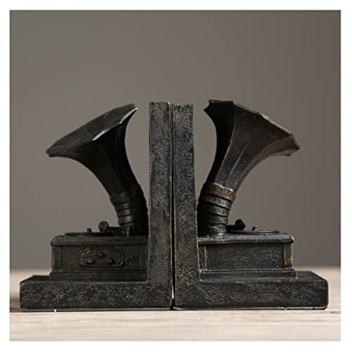 HGRYNDRO Plattenklemme Bookends Creative Retro Bookend Bücherregal Harz Schwere Bücher Anti-Rutsch-Buch endet Home Office Phonographen Dekorative Buchstopper Tafelklammer von HGRYNDRO