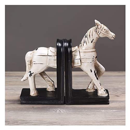 HGRYNDRO Plattenklemme Bookends Creative Retro Bookend Bücherregal Harz rutschfeste Buchenden, Gebraucht for Zuhause Wohnzimmer und Büroschmuck Ornamente Tafelklammer von HGRYNDRO