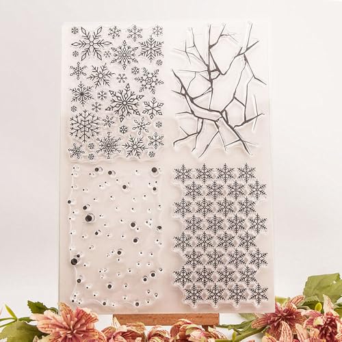 Schneeflocke Kreis Punkt Hintergrund Muster Klare Stempel Unregelmäßige Gitter Hintergrund Transparent Siegel Klare Stempel für Urlaub Kartenherstellung Dekoration und DIY Scrapbooking Album DIY von HGSALK