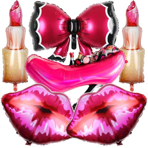 HGSHUO Make Up Folienballon Cosmetic Ballon Lippenstift Fliege Luftballon Folie Ballons Deko Geburtstag Luftballons Helium Kosmetik Engagement Hochzeit Karneval von HGSHUO