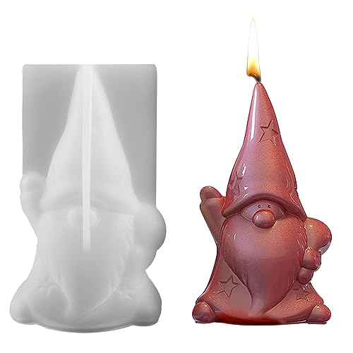 HGSHUO Weihnachten Kerzenformen Weihnachtsmann Kerzenform Silikon Weihnachten Form 3D Silikonform Epoxidharz Formen zum Gießen Backform Harz Weihnachten Deko von HGSHUO