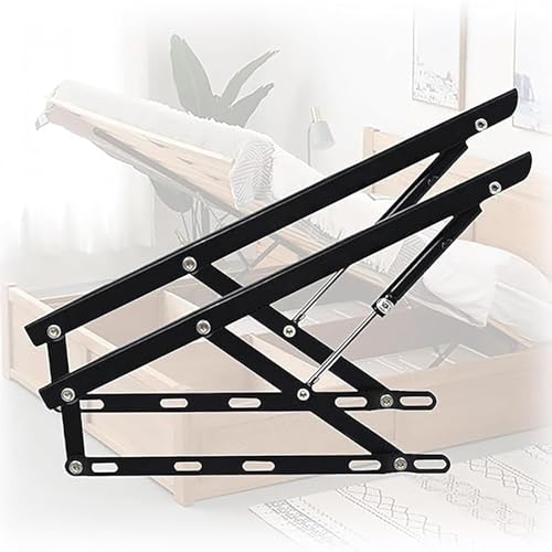 HHDOMLTH Hydraulischer Bettdeckelheber, Aufwärts-Hydraulik-Betthebemechanismus, Gasfeder-Betthebesatz Möbelbeschläge, Tatami-Betthebe-Pneumatikunterstützung(0.8m) von HHDOMLTH
