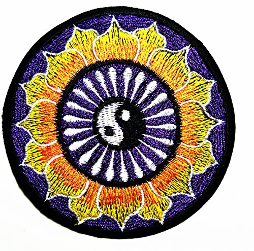 HHO Aum Om Infinity Hinduismus Yoga Kreis Applikation Neuheit bestickt DIY Patches, niedliche Applikation zum Aufnähen oder Aufbügeln für Kinder Handwerk Patch für Taschen, Jacken, Jeans, Kleidung von HHO CARTOON PATCH