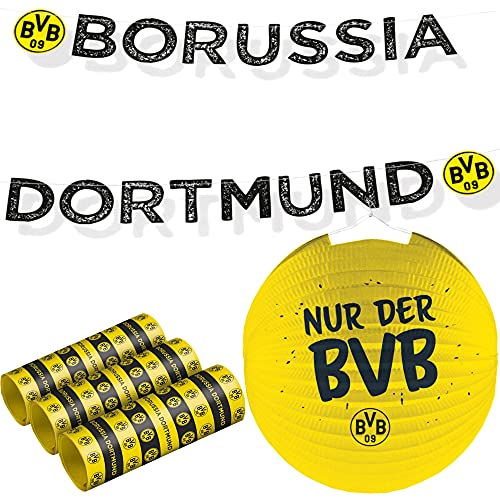 HHO BVB-Dortmund-Party-Set Borussia-Partyset Dekoset 6 Luftschlangen Lampion Borussia-Partykette von HHO