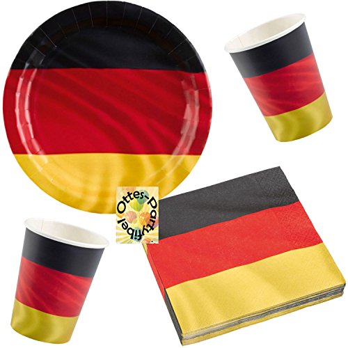 HHO Deutschland Germany German Party-Set 36tlg. für 8 Gäste : Teller Becher Servietten von HHO