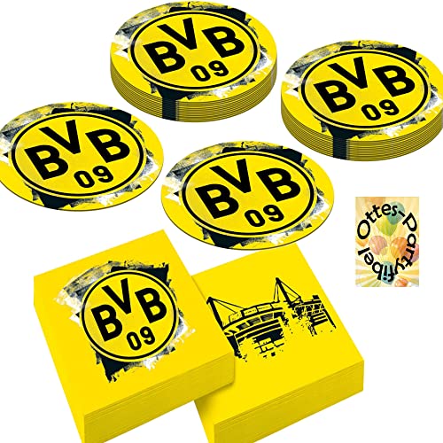 HHO Fußball-BVB-Party-Set Borussia-Party-Set 32tlg. für 12 Fußballfans Bierdeckel 20 Servietten, # 5 von HHO