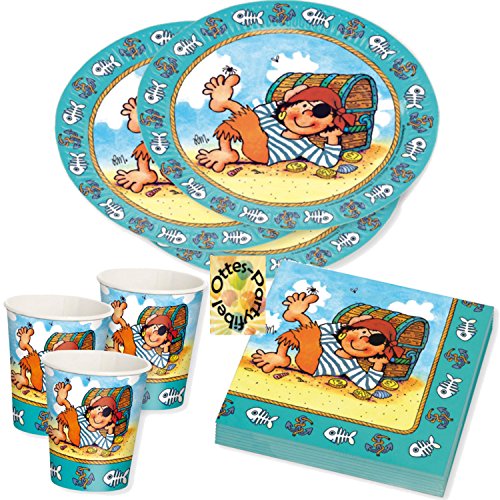 HHO Pirat Pit Planke Partyset 36tlg. für 8 Kinder Teller Becher Servietten von HHO