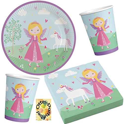 HHO Prinzessin-Princess-Party-Set 36tlg. - für 8 Gäste Teller Becher Servietten von HHO