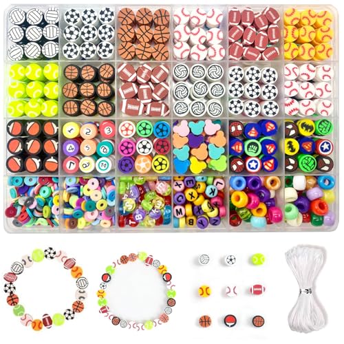 1000 Stück Modelliermasse-Perlen, Armbandherstellung, Polymer-Ton-Perlen, gemischtes Set, Armbandherstellungs-Set von HHOOMY
