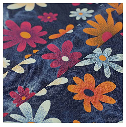 HHOZsafety Hochwertiger Stoff, Polsterstoff, 145 cm breit, Jeansstoff zum Nähen von Kleidern, Jeans, T-Shirts, Kleidung, Kissen/gelbes Blumen-Batikmuster (Orang HHOZsafety Hochwertiger Stoff, Polsterstoff, 145 cm breit, Jeansstoff zum Nähen von Kleidern, Jeans, T-Shirts, Kleidung, Kissen/gelbes Blumen-Batikmuster (Orang von HHOZsafety