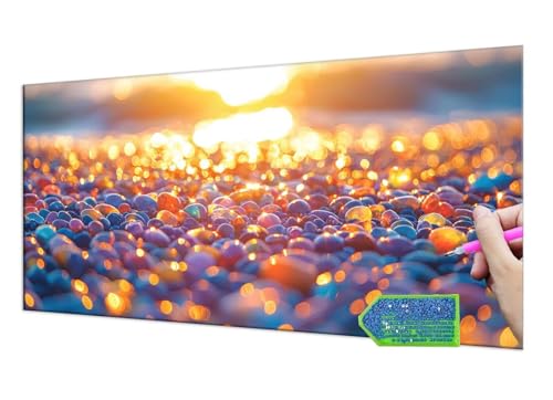 Diamond Painting Beach pebbles, Diamond Painting Erwachsene Groß XXL 30x60 cm, DIY Full Drill Diamant Painting Kinder, Diamond Art zubehör cross stitch kit, Diamond Stickerei set Home Wand Dekor T-945 von HHQGOUYG