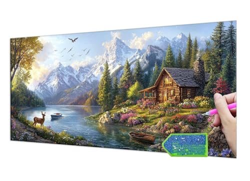 Diamond Painting Forest Landscape, 5D Diamant Painting Bilder Erwachsene Groß, Diamond Painting Set for Adults and Kinder Beginners, DIY Mosaic Making Craft Set for Home Wall Decoration 20x40 cm T-920 von HHQGOUYG