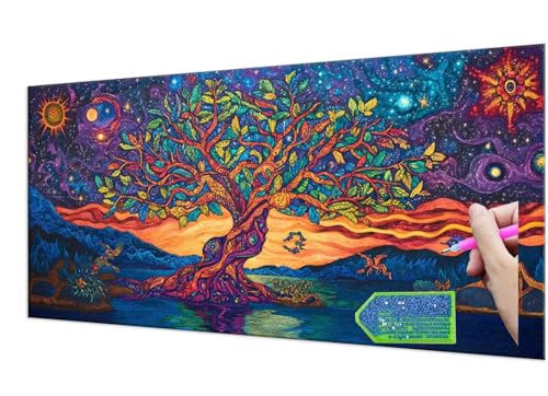 Diamond Painting tree, Diamond Painting Erwachsene Groß XXL 90x180 cm, DIY Full Drill Diamant Painting Kinder, Diamond Art zubehör cross stitch kit, Diamond Stickerei set Home Wand Dekor T-1011 von HHQGOUYG