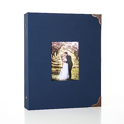 A4 Fotoalbum, Fotoalbum zum Selbstgestalten Ringalben mit drei Ringen 60 Seiten Aufkleber Selbst Gestalten mit Scrapbook Zubehör für Hochzeit Familie Geburtstag Geschenk, Blau (Blau) von HHSVRLT