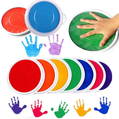 Bürostuhl Für Zu Hause Große Farben Runde Stempelkissen DIY Malen Handwerk Kartenherstellung für Kinder Stempel Finger Büro & Schreibwaren von HHSclothing