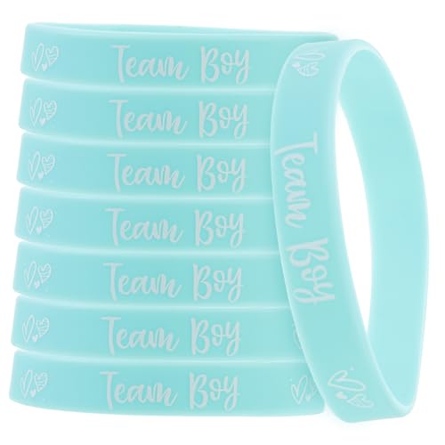 HIAKDOFT 12 Stück Gender Reveal Party Supply Schmuck Für Mädchen Mädchen Armbänder Gender Reveal Puder Mädchen Schmuck Freundschaftsarmbänder Silikonarmband Für Jungen Himmelblau von HIAKDOFT