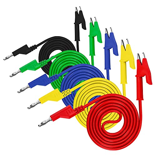 5 STÜCKE 4 Mm Multimeter Bananen Stecker an Krokodil Klemmen Messleitung für Elektrische DräHte und Krokodil Klemmen Kabel von HICCYRODLY