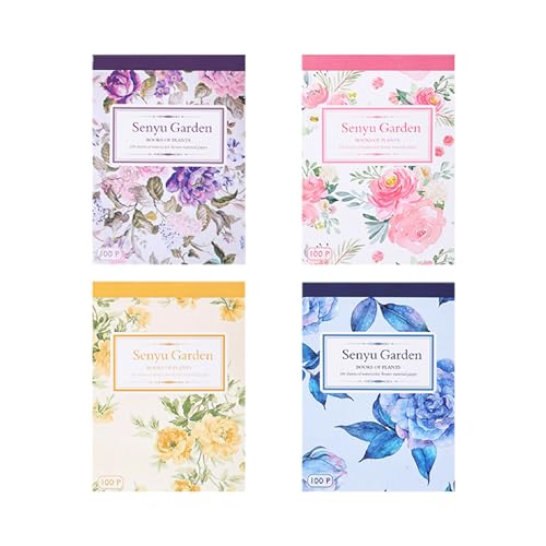 HICOHAND Scrapbook Papier Mit Blumenmuster 4 PCS Floral Scrapbooking Liefert Papiere Papier Für Scrapbooking Planer Junk Journal Liefert von HICOHAND