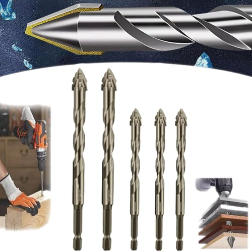 New Four-Flute Sawtooth Eccentric Drill Bit,Cozy Hoome Drill Bit,Four-Edged Serrated Eccentric Drill,High-Strength Eccentric Twist Drill Bit Oblique Head Eccentric Drill Bit (6+6+6+8+8mm) von HIDRUO