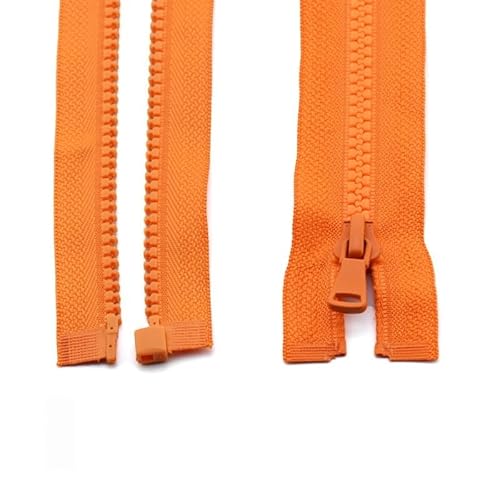 3 Stück 5# 30/40/55/60/70/80/90 cm Harz-Reißverschluss for Nähen von Kleidung (Color : Orange, Size : 80CM_5#) von HIFFEY
