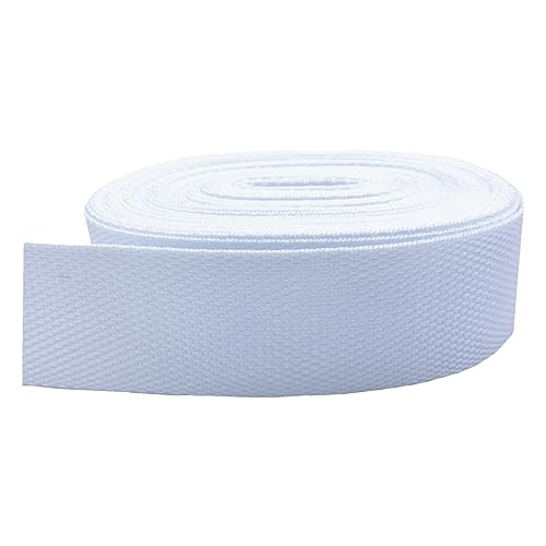 HIFRQVVC Nylon-Gurtband, Gepäckgurt, 25 mm Polypropylen for Taschen, Bastelarbeiten, Rucksäcke, Gepäckumreifung(White,25mm x 10 Yard) von HIFRQVVC