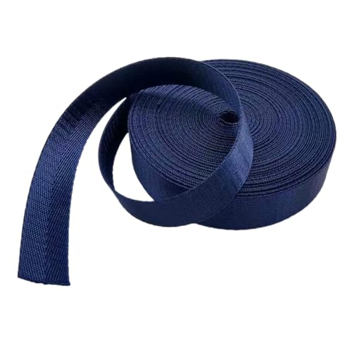 HIFRQVVC Nylon-Gurtband, Gepäckgurt, Gurtband, 25 mm, 38 mm breit, 9,1 m lang, Nylonband for Taschen, Rucksäcke, Gürtel, Basteln, Griffe, Gepäck, Fracht(Dark Blue,38 mm) von HIFRQVVC