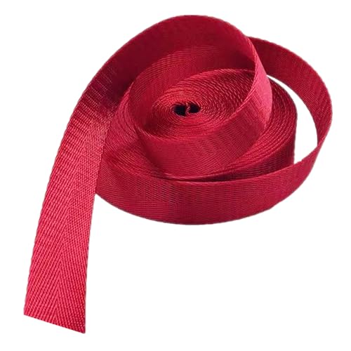 HIFRQVVC Nylon-Gurtband, Gepäckgurt, Gurtband 25 mm, 1 Zoll Nylonband for Taschen, Rucksäcke, Gürtel, Basteln, Griffe, Gepäck, Fracht(Red,10 Yard) von HIFRQVVC