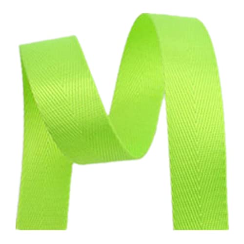 HIFRQVVC Nylon-Gurtband, Gepäckgurt, Gurtband 25mm, Schweres Nylonband for Taschen, Fracht, Gepäck, Outdoor-Klettern(Bright Green,50 Yard) von HIFRQVVC