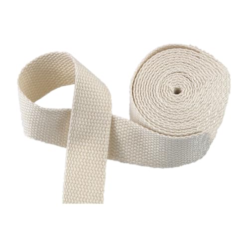 HIFRQVVC Nylon-Gurtband, Gepäckgurt, Gurtband - Baumwoll-Gurtband for Taschengurte, Gepäck-Frachtgurte - 4,5 Meter/Rolle(Beige,20 mm) von HIFRQVVC