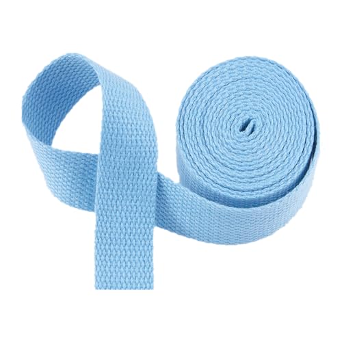 HIFRQVVC Nylon-Gurtband, Gepäckgurt, Gurtband - Baumwoll-Gurtband for Taschengurte, Gepäck-Frachtgurte - 4,5 Meter/Rolle(Light Blue,38 mm) von HIFRQVVC