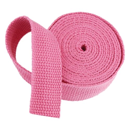 HIFRQVVC Nylon-Gurtband, Gepäckgurt, Gurtband - Baumwoll-Gurtband for Taschengurte, Gepäck-Frachtgurte - 4,5 Meter/Rolle(Pink,25 mm) von HIFRQVVC